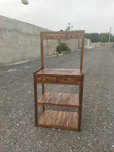 کافه بار دو کشو مدل اویز دار چوب روس اصل ضدآب - استند کافه دستساز با کیفیت بالا | خانه چوب دارکوب